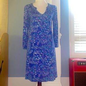 Blue turtle print cotton Lilly Pulitzer dress